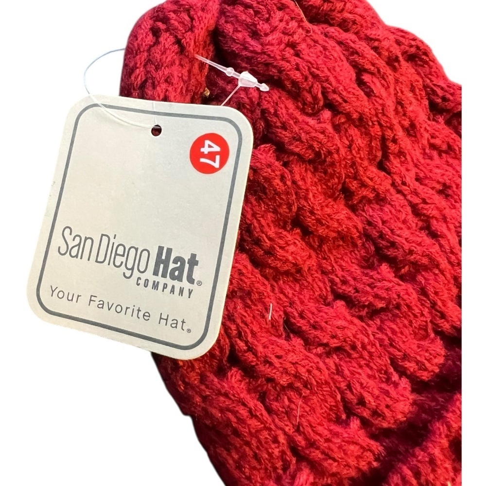 San Diego Hat Company Red Cable Knit Beanie Women’s O/S — image 6 of 6